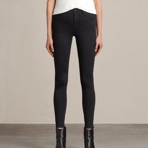 ALLSAINTS EVE LUX ANKLE JEANS JET BLACK